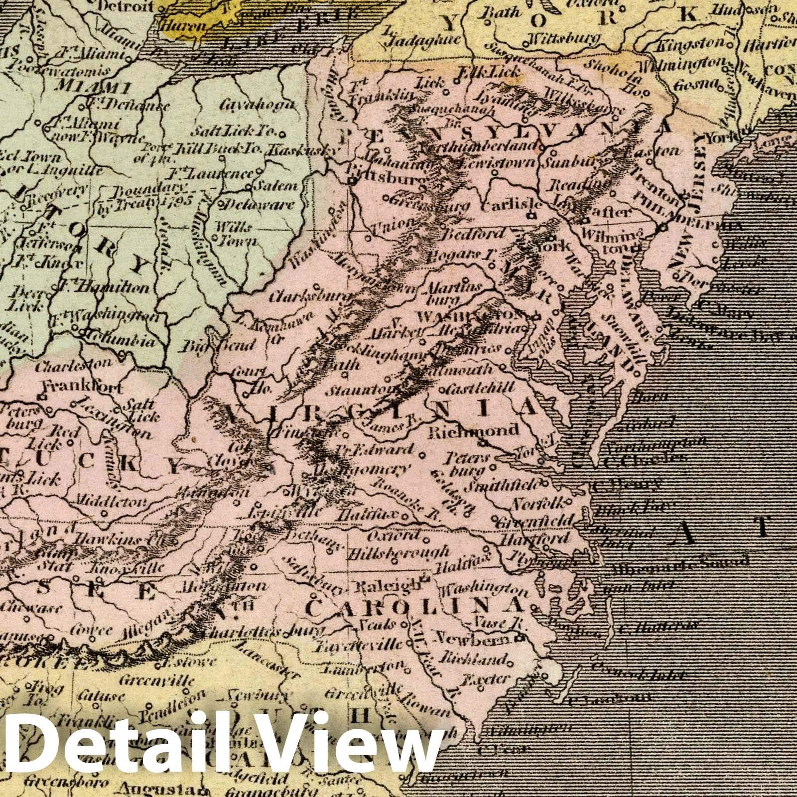 Amazon.com: United States of America 1811 Historical Map Print